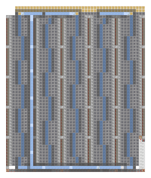 Plan of the 500 Furnace Charcoal Farm, 46 by 55 blocks