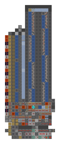 Plan of the Advanced Kelp Farm seen from above, 15 by 40 blocks
