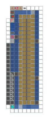 Plan of the Beginner Kelp Farm seen from above, 9 by 26 blocks