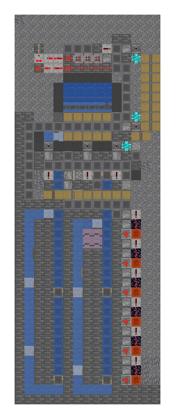 Plan of the Intermediate Kelp Farm seen from above, 15 by 40 blocks
