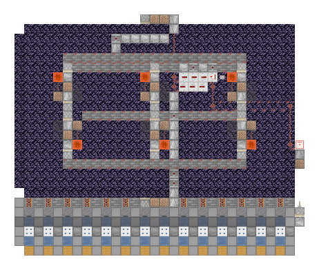 Plan of the Snow Farm seen from above, 30 by 25 blocks