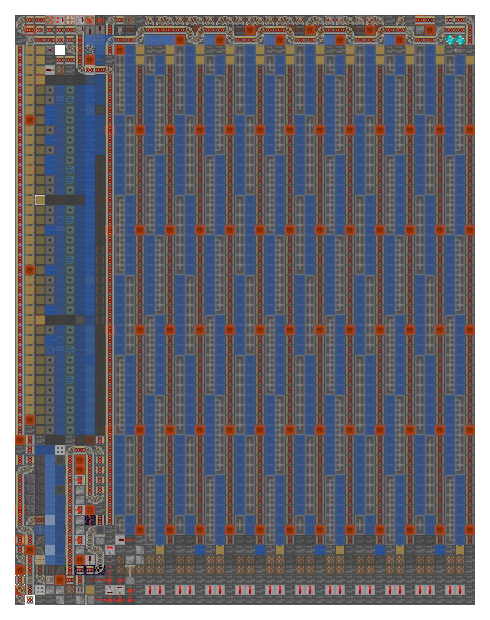 Plan of the Mauschu v10 seen from above, 46 by 59 blocks